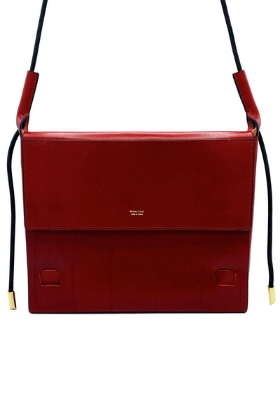 Large Flap Red Leather Pouch domestique