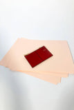 Medium Postal Red Leather Wallet domestique