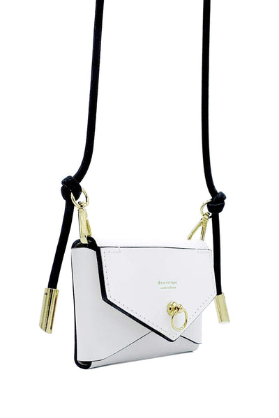 Mini Envelope White Leather Purse domestique