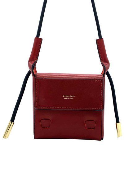 Mini Flap Red Leather Pouch domestique