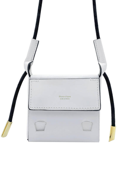 Mini Flap White Leather Pouch domestique