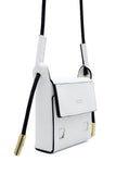 Mini Flap White Leather Pouch domestique