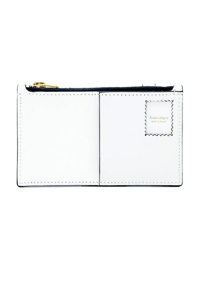 Mini Postal White Leather Wallet domestique