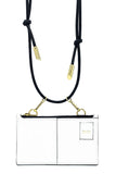 Mini Postal White Leather Wallet domestique