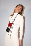 Mini Flap White Leather Pouch domestique