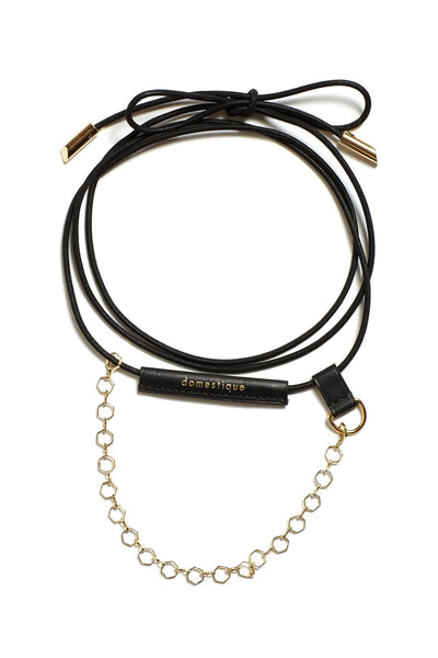 Leather Chained Up Necklace domestique