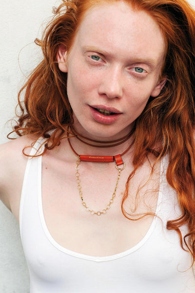 Leather Chained Up Necklace domestique