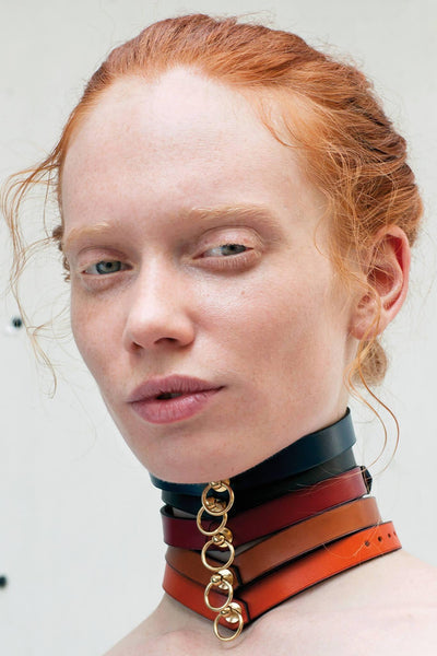 O-Ring Leather Choker domestique