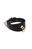 Black Leather Linotte Cuff Bracelets domestique