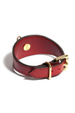 Red Leather Linotte Cuff Bracelets domestique