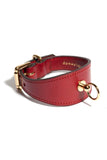 Red Leather Linotte Cuff Bracelets domestique