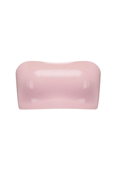 Baby Pink Latex Bandeau Crop Top Elissa Poppy