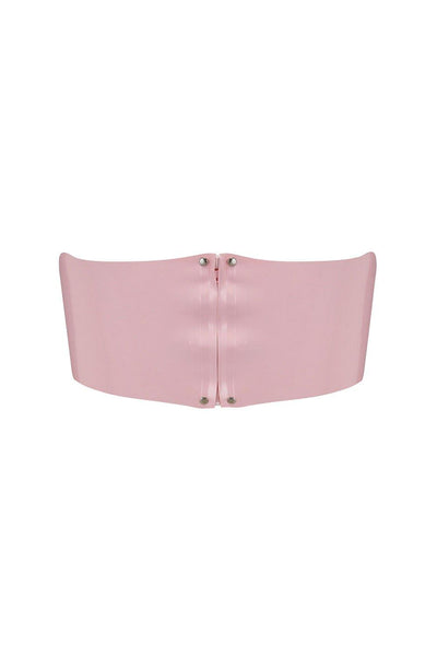 Baby Pink Latex Bandeau Crop Top Elissa Poppy