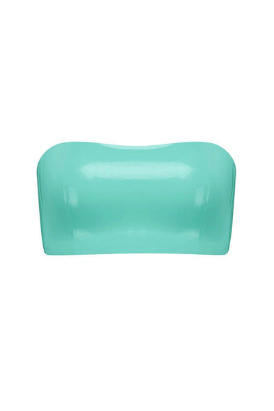 Jade Green Latex Bandeau Crop Top Elissa Poppy