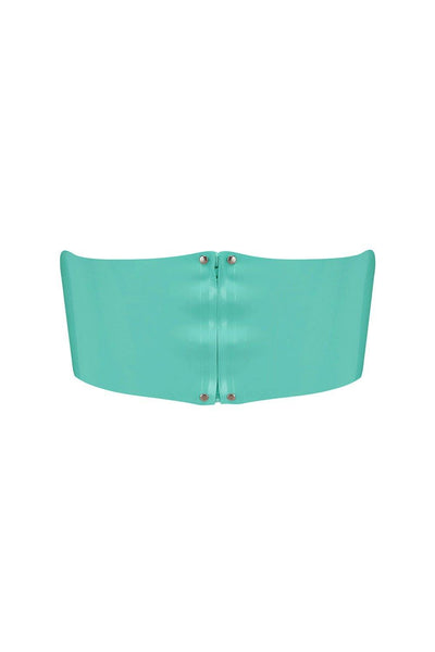 Jade Green Latex Bandeau Crop Top Elissa Poppy