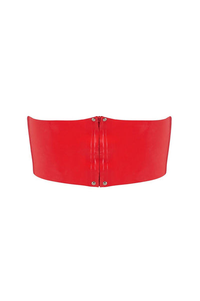 Scarlet Red Latex Bandeau Crop Top Elissa Poppy