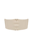 White Ivory Latex Bandeau Crop Top Elissa Poppy