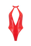 Elissa Poppy Scarlet Red Latex Bodysuit Elissa Poppy