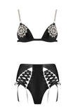 Mu Lambda Latex Lingerie Set Elissa Poppy