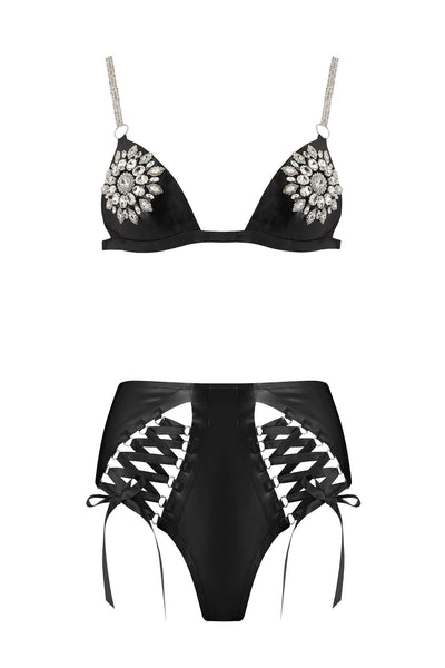 Mu Lambda Latex Lingerie Set Elissa Poppy