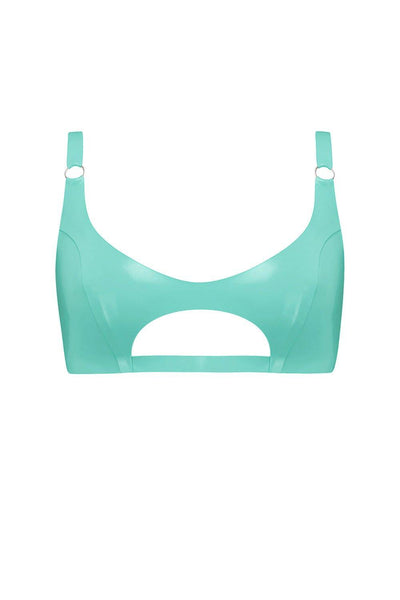 Jade Green Cut Out Latex Bralette Elissa Poppy