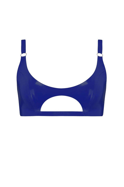 Royalblue Navy Cut Out Latex Bralette Elissa Poppy