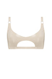 White Ivory Cut Out Latex Bralette Elissa Poppy