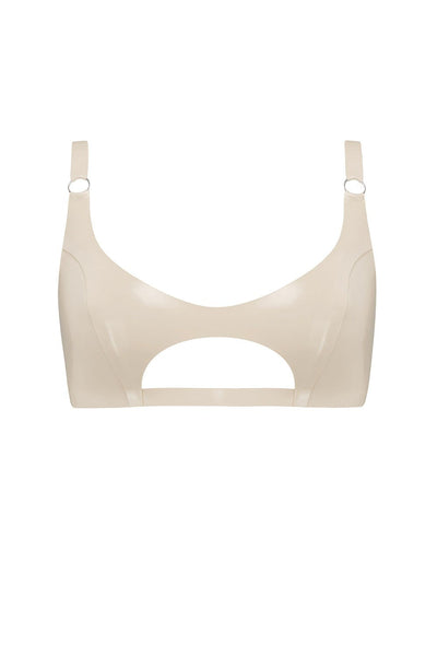 White Ivory Cut Out Latex Bralette Elissa Poppy