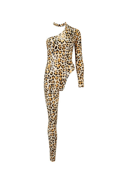 Upsilon Leopard Latex Catsuit Elissa Poppy