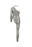 Upsilon Silver Latex Catsuit Elissa Poppy