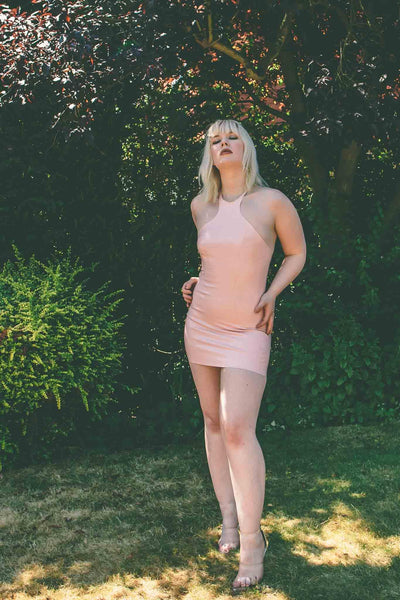 Baby Pink Latex Mini Dress Elissa Poppy