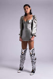 Delta Silver Latex Dress Elissa Poppy