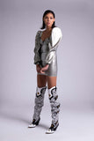 Delta Silver Latex Dress Elissa Poppy