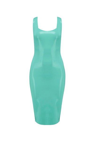 Jade Green Latex Midi Dress Elissa Poppy