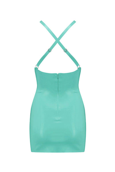 Jade Green Latex Mini Dress Elissa Poppy