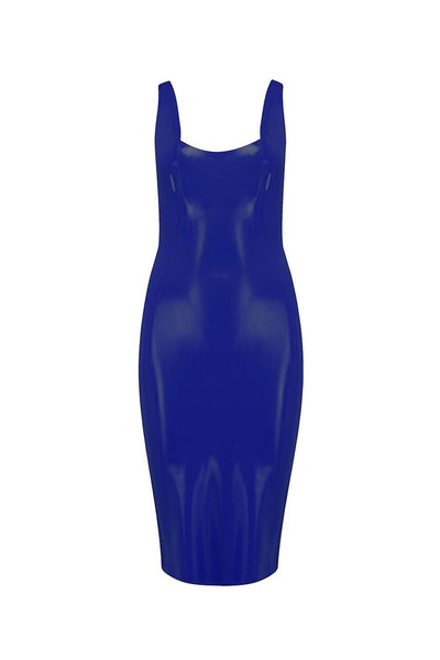 Royalblue Navy Latex Midi Dress Elissa Poppy