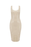 White Ivory Latex Midi Dress Elissa Poppy