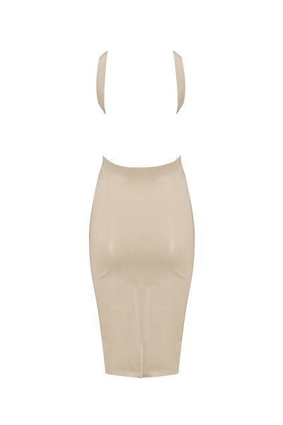 White Ivory Latex Midi Dress Elissa Poppy
