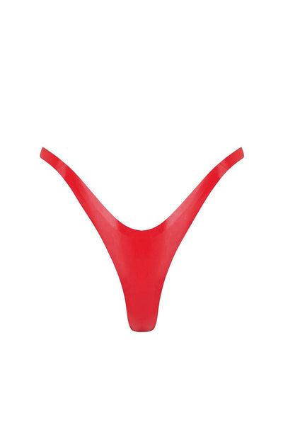 Scarlet Red Latex G-String Elissa Poppy