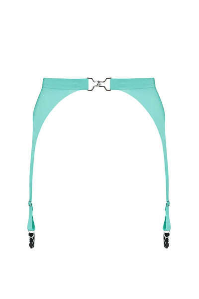 Jade Green Latex Garter Belt Elissa Poppy