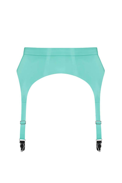 Jade Green Latex Garter Belt Elissa Poppy