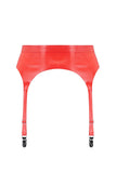 Scarlet Red Latex Garter Belt Elissa Poppy