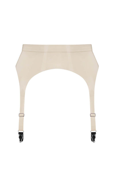 White Ivory Latex Garter Belt Elissa Poppy