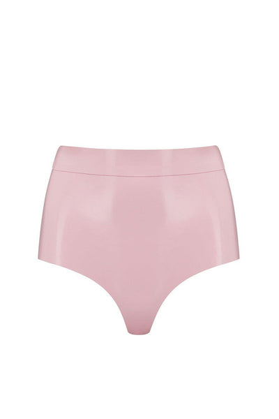 Baby Pink Latex Disco High Waist Pant Elissa Poppy
