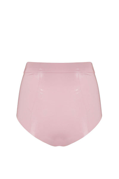 Baby Pink Latex Disco High Waist Pant Elissa Poppy
