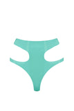 Jade Green Latex Cut Out Thong Elissa Poppy