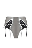 Lambda Silver Latex Laced Knicker Elissa Poppy