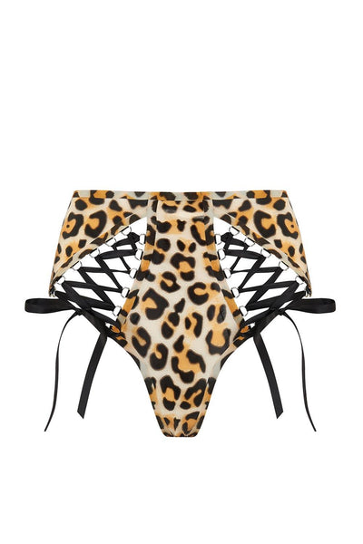 Lambda Leopard Latex Lace Knicker Elissa Poppy
