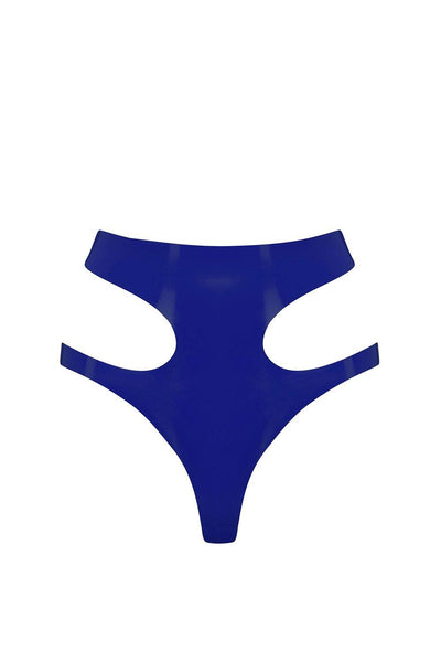 Royalblue Navy Latex Cut Out Thong Elissa Poppy