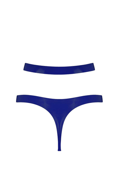 Royalblue Navy Latex Cut Out Thong Elissa Poppy